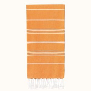 New Peshtemal Turkish towel orange and white